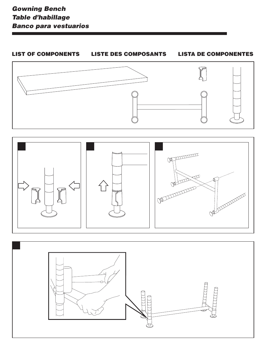 Metro Gowning Bench User Manual | Page 2 / 4