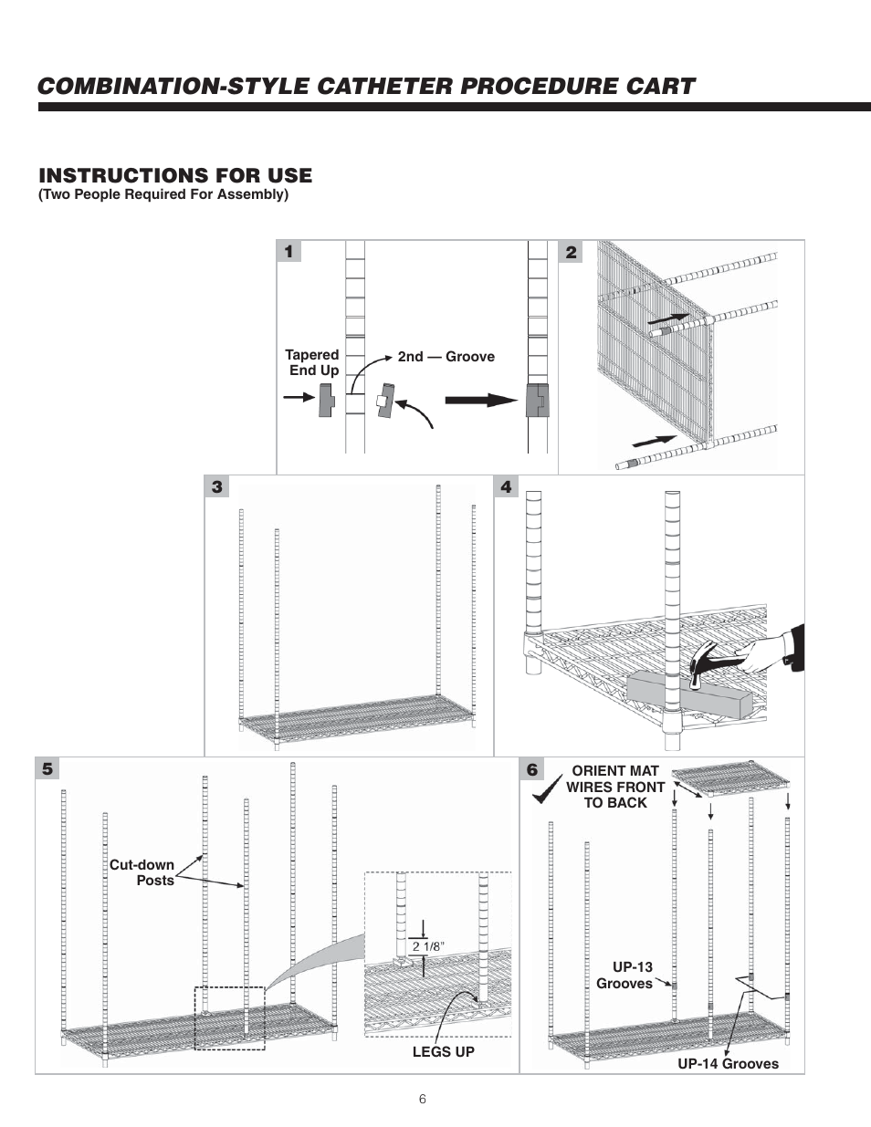 Combination-style catheter procedure cart, Instructions for use | Metro Sterile Wrap Rack User Manual | Page 6 / 12