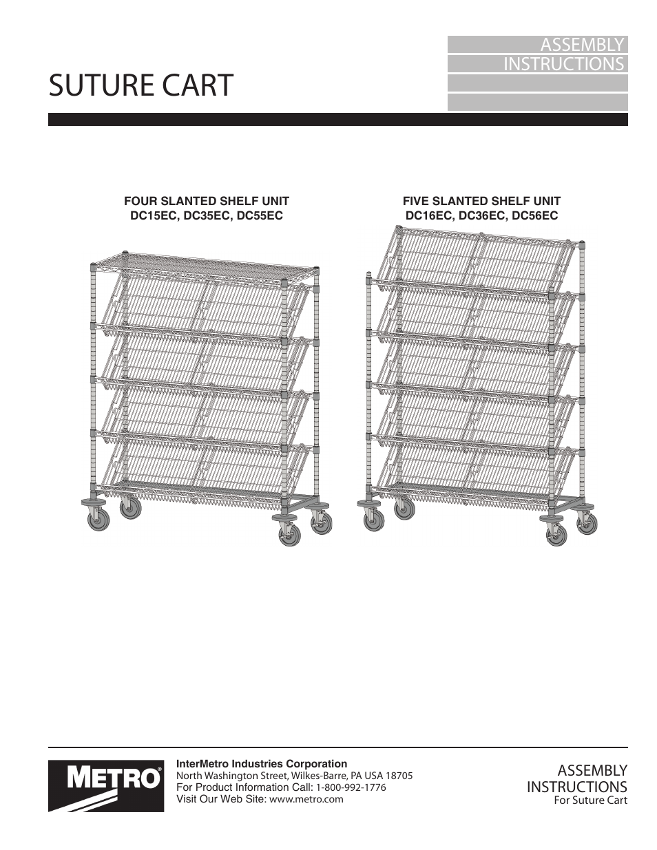 Metro Suture Cart User Manual | 4 pages