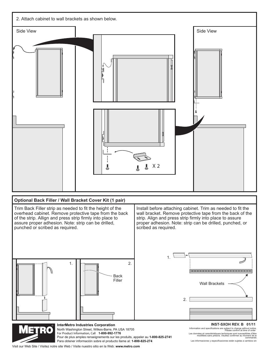 Metro Starsys Wall-Mounted Overhead Storage User Manual | Page 2 / 2