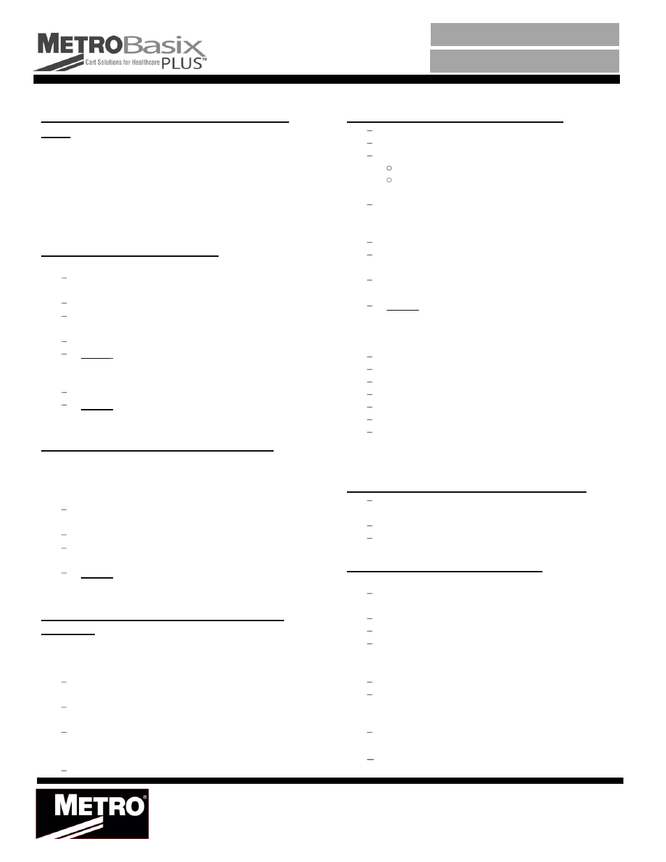 Metro Basix Plus Electronic Locking User Manual | 4 pages