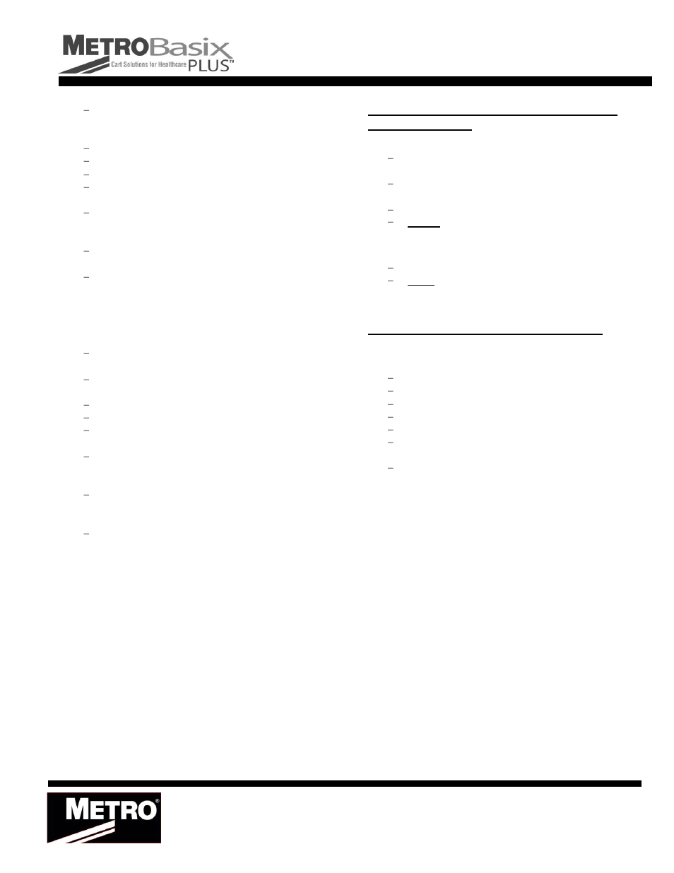 Metro Basix Plus Electronic Locking User Manual | Page 4 / 4