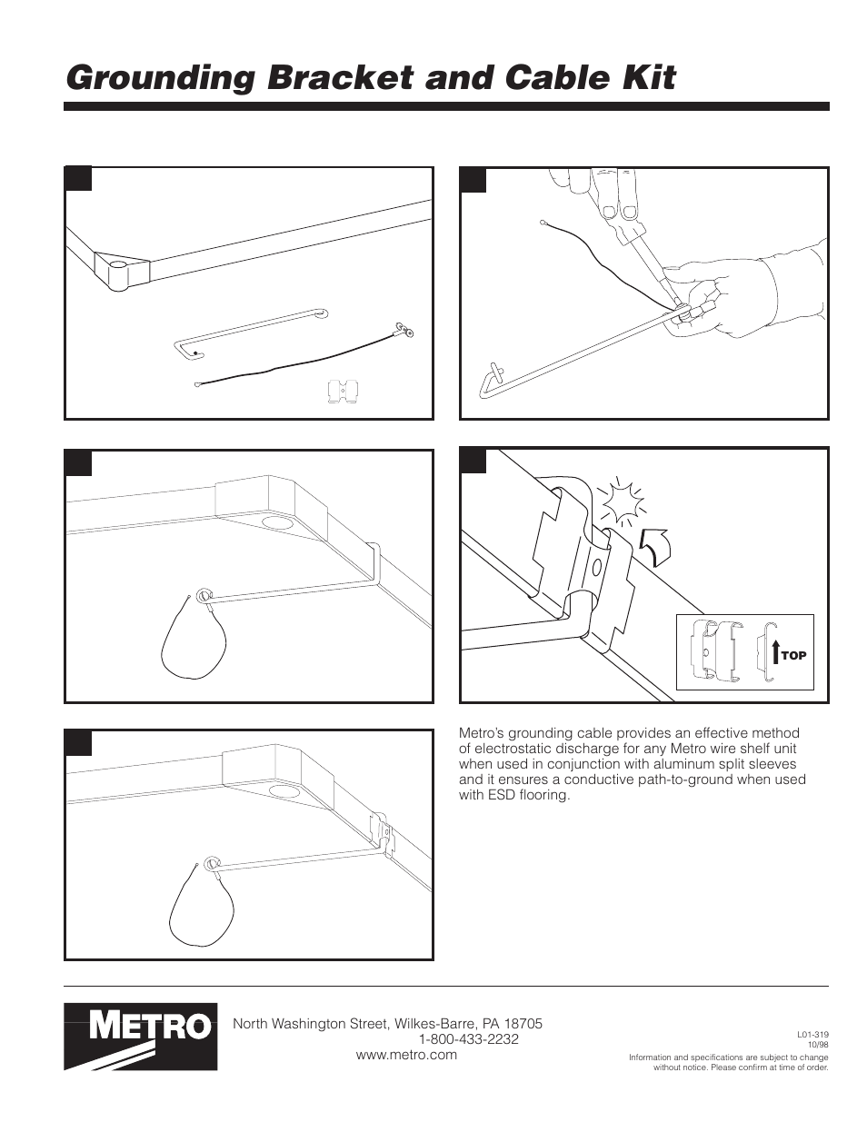 Grounding bracket and cable kit | Metro Grounding Bracket and Cable Kit User Manual | Page 2 / 2