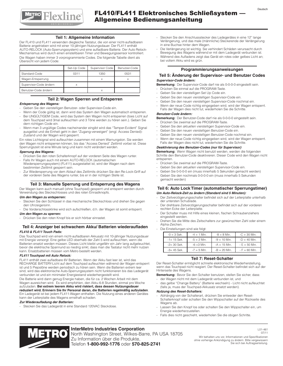 Metro Flexline FL410-FL411 User Manual | Page 3 / 6