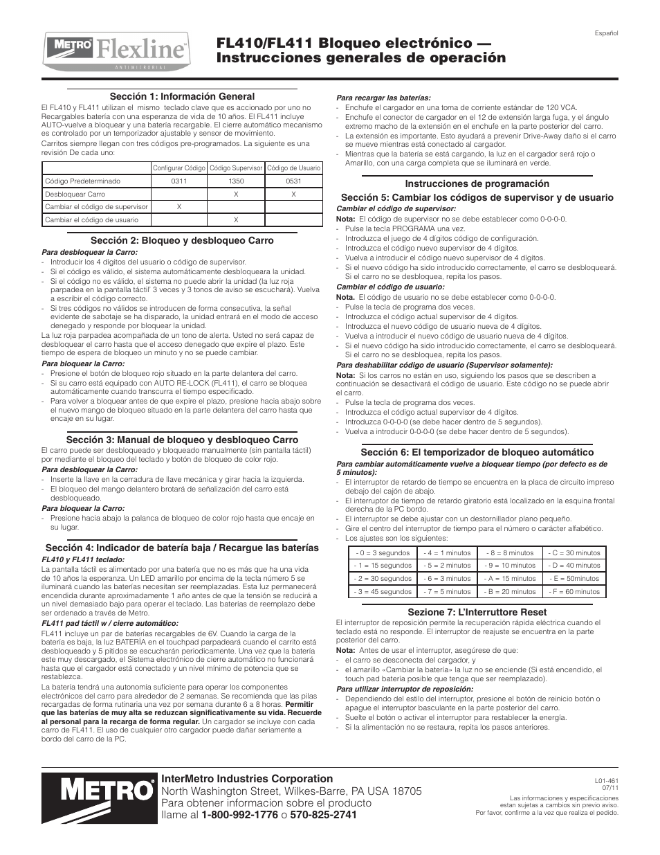 Metro Flexline FL410-FL411 User Manual | Page 6 / 6