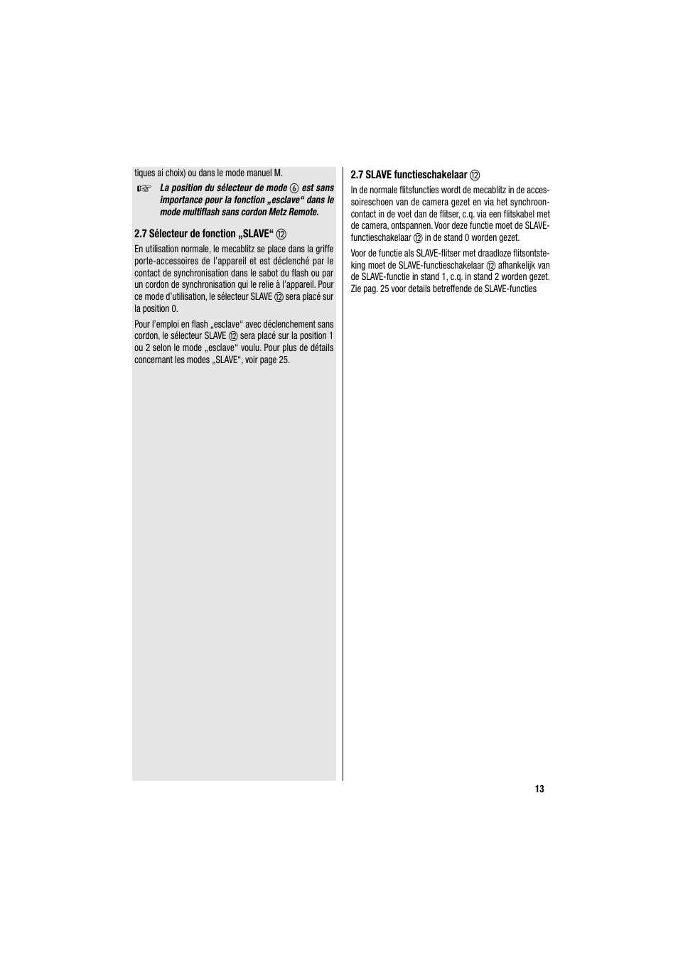Metz MECABLITZ 34 CS-2 digital User Manual | Page 13 / 80