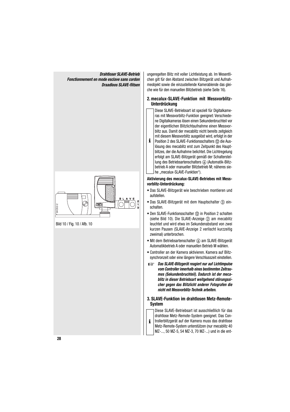 Metz MECABLITZ 34 CS-2 digital User Manual | Page 28 / 80