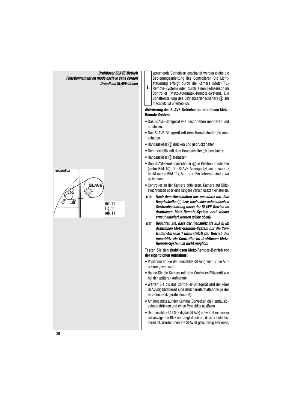 Metz MECABLITZ 34 CS-2 digital User Manual | Page 30 / 80