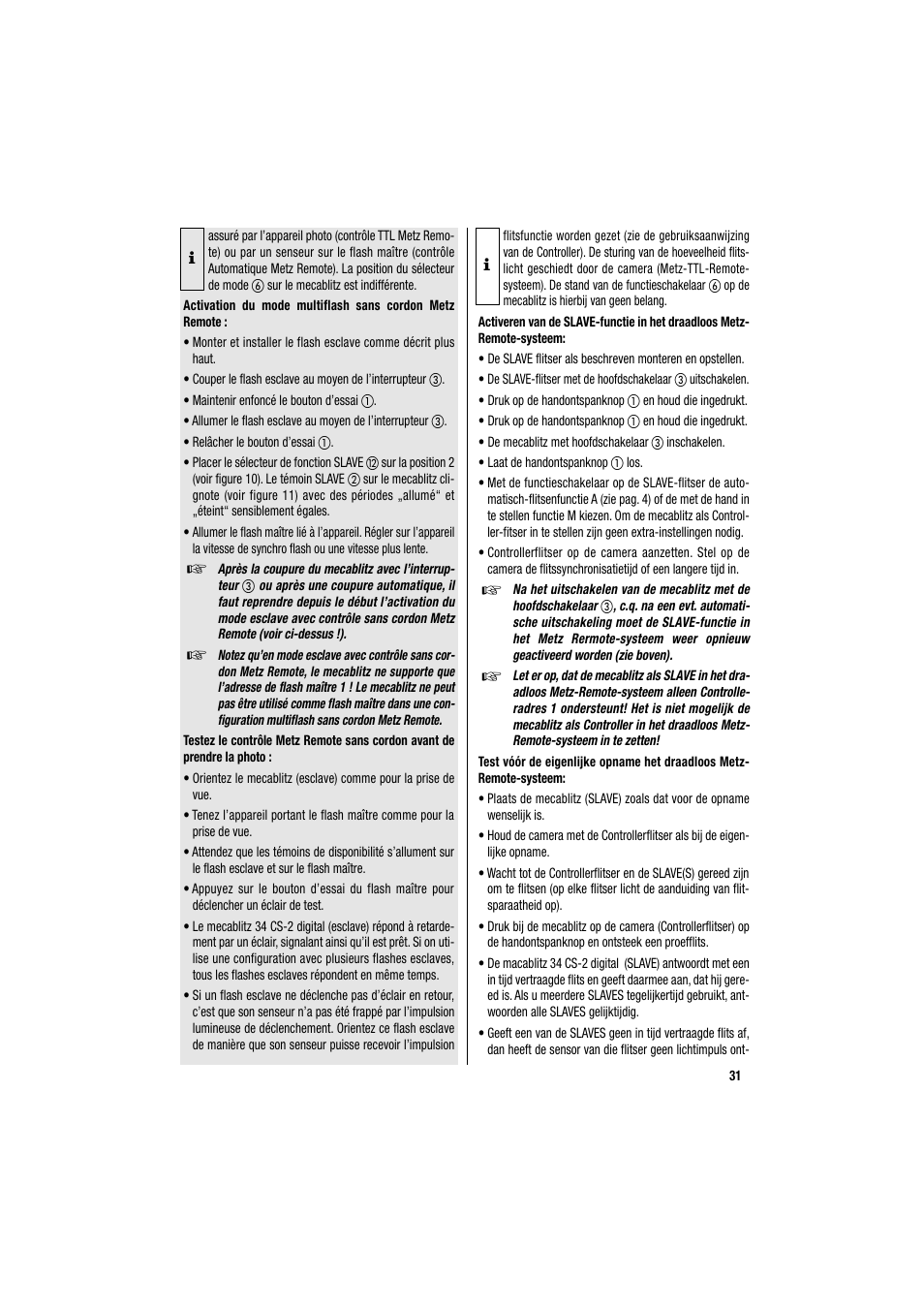 Metz MECABLITZ 34 CS-2 digital User Manual | Page 31 / 80