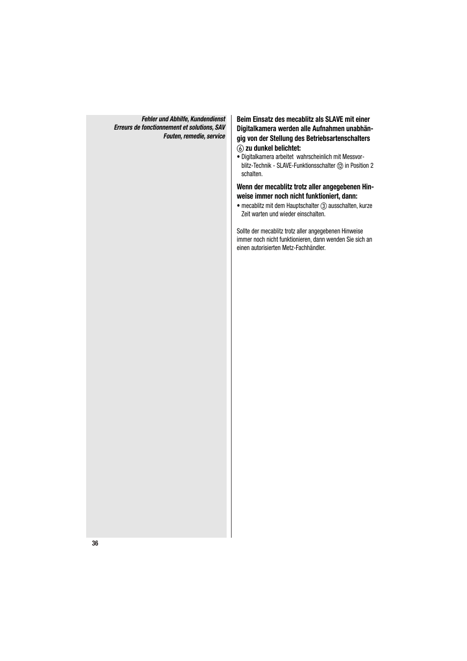 Metz MECABLITZ 34 CS-2 digital User Manual | Page 36 / 80