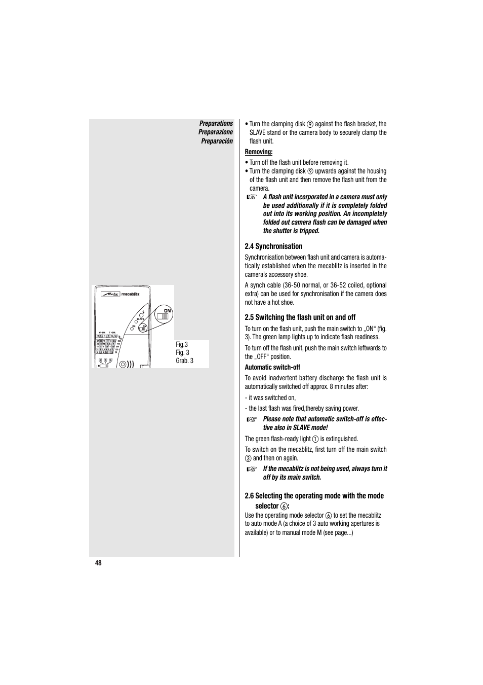 Metz MECABLITZ 34 CS-2 digital User Manual | Page 48 / 80