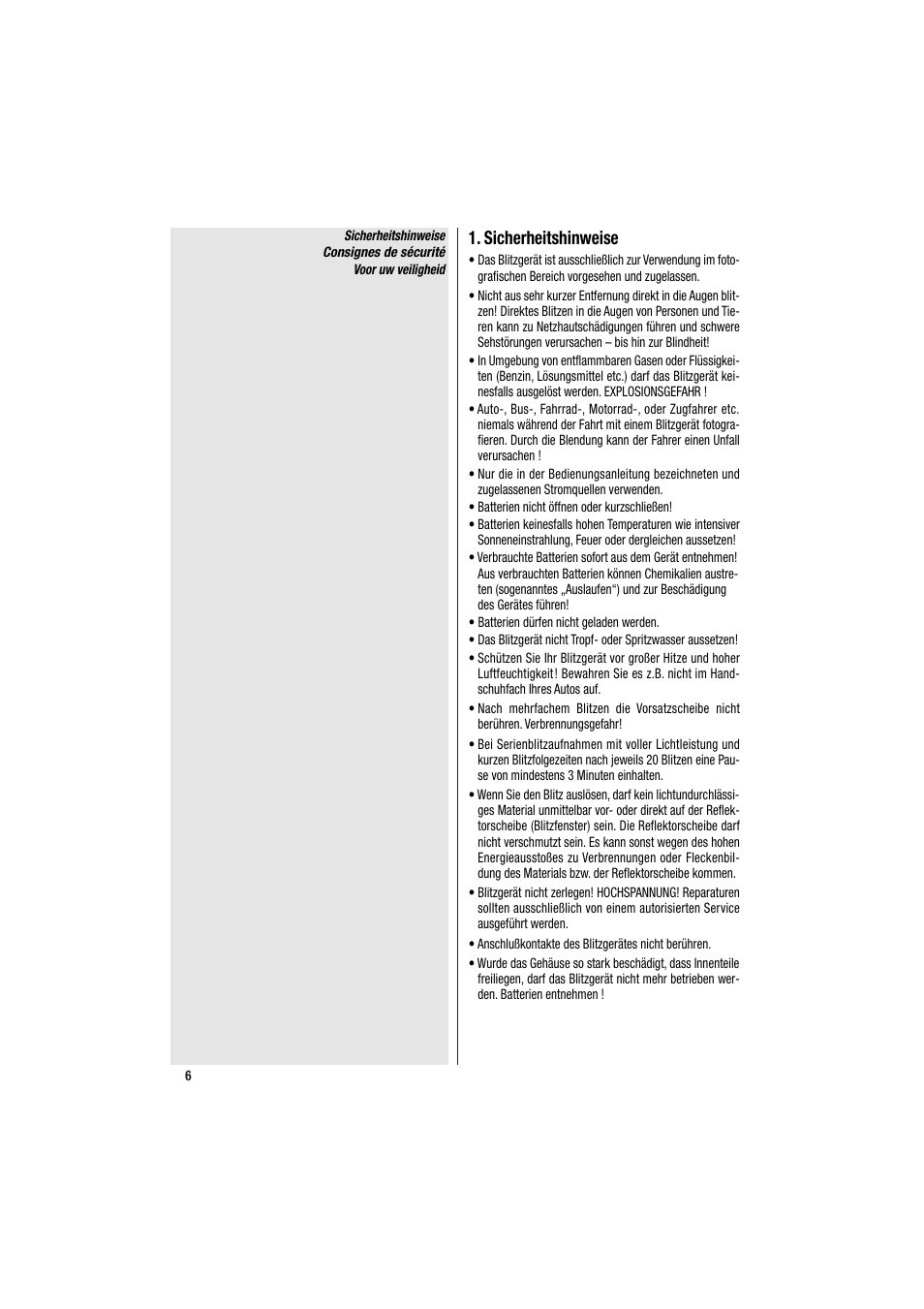 Sicherheitshinweise | Metz MECABLITZ 34 CS-2 digital User Manual | Page 6 / 80