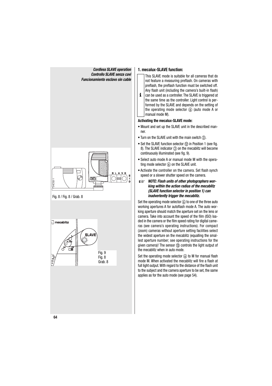 Metz MECABLITZ 34 CS-2 digital User Manual | Page 64 / 80