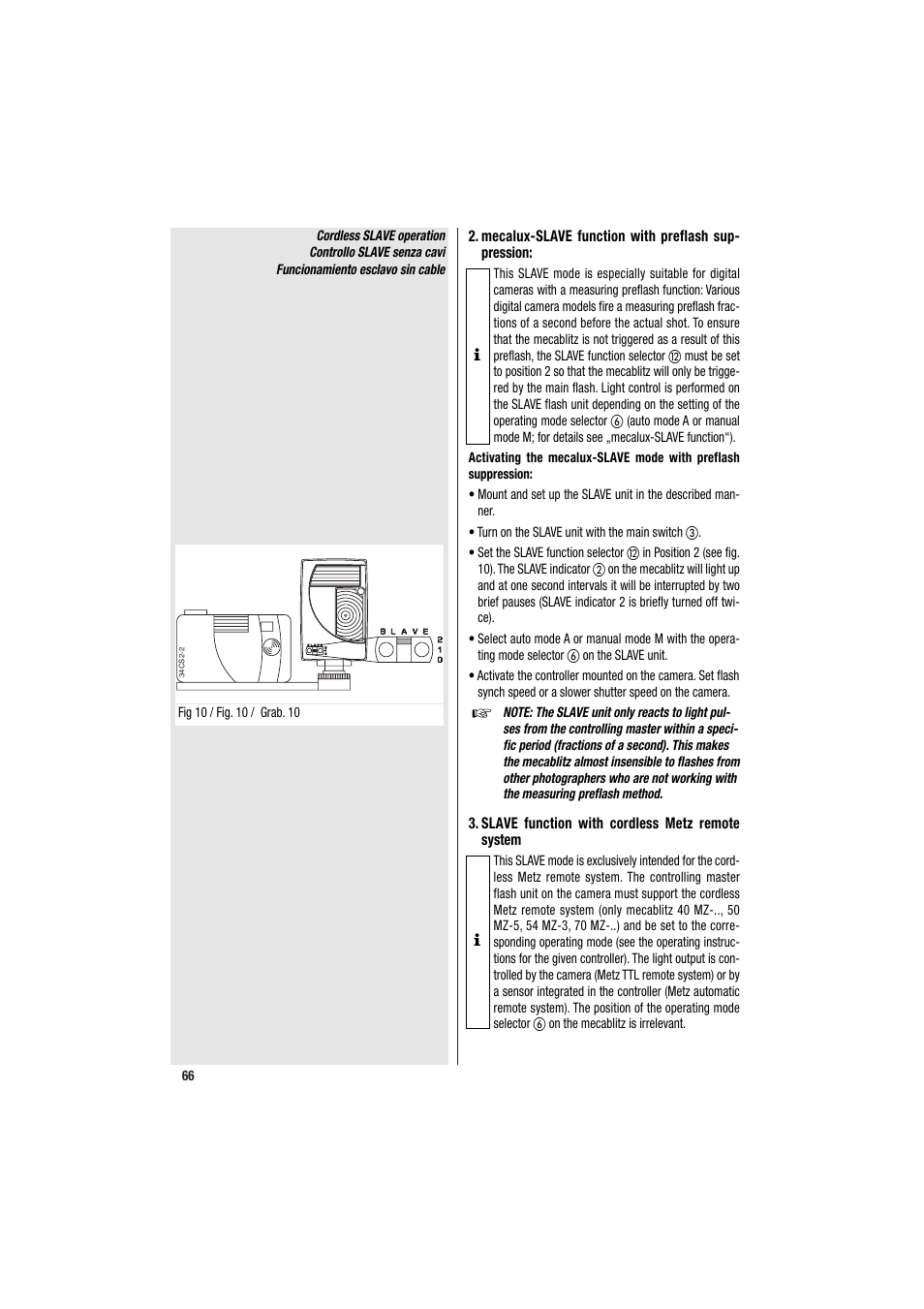 Metz MECABLITZ 34 CS-2 digital User Manual | Page 66 / 80
