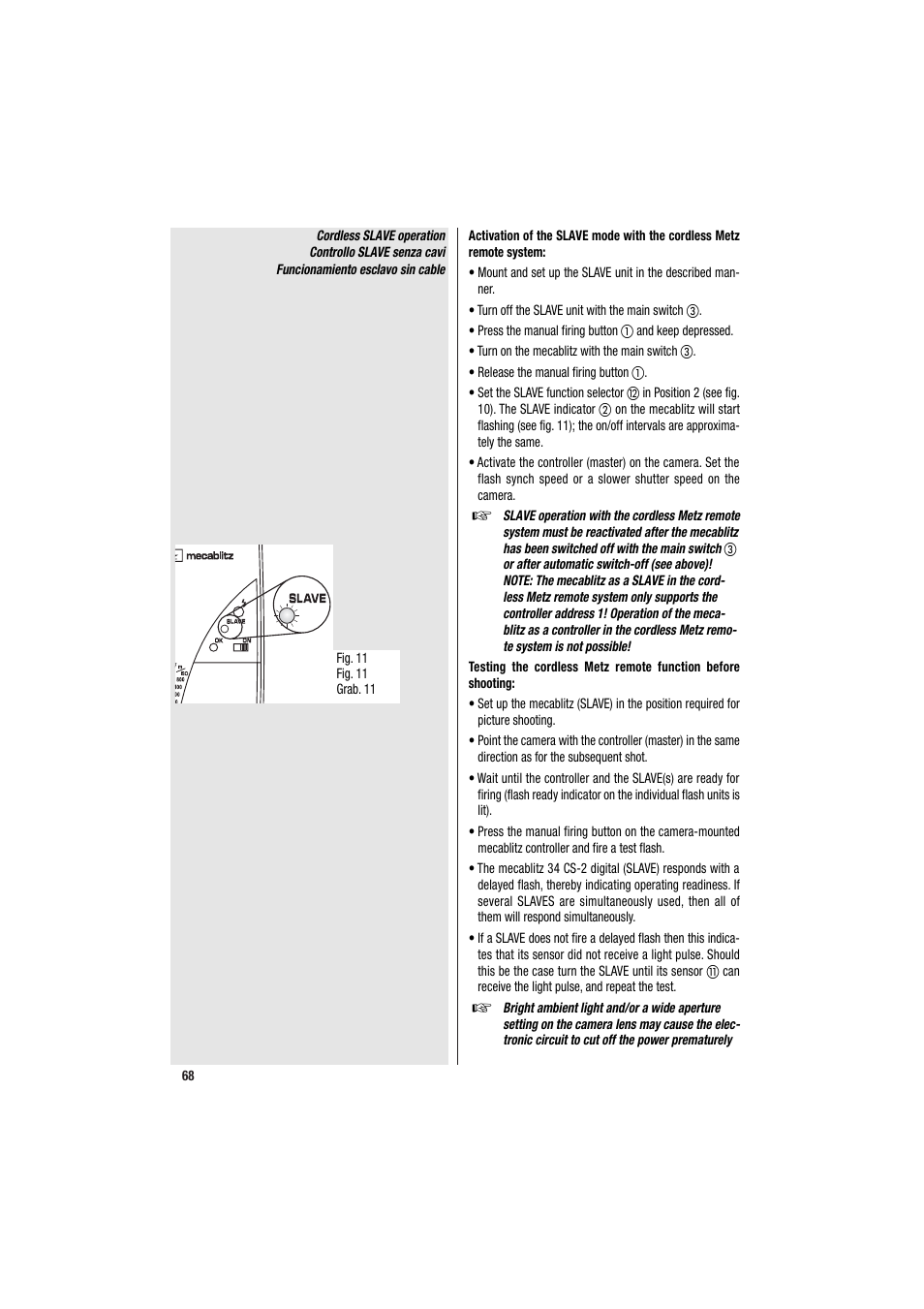 Metz MECABLITZ 34 CS-2 digital User Manual | Page 68 / 80
