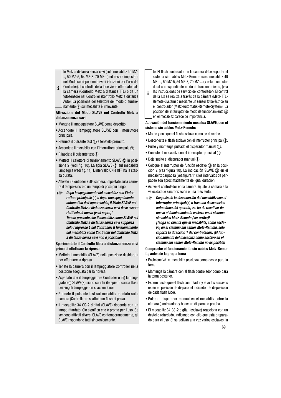 Metz MECABLITZ 34 CS-2 digital User Manual | Page 69 / 80