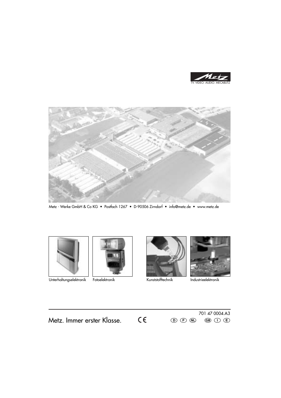 Metz. immer erster klasse | Metz MECABLITZ 34 CS-2 digital User Manual | Page 80 / 80