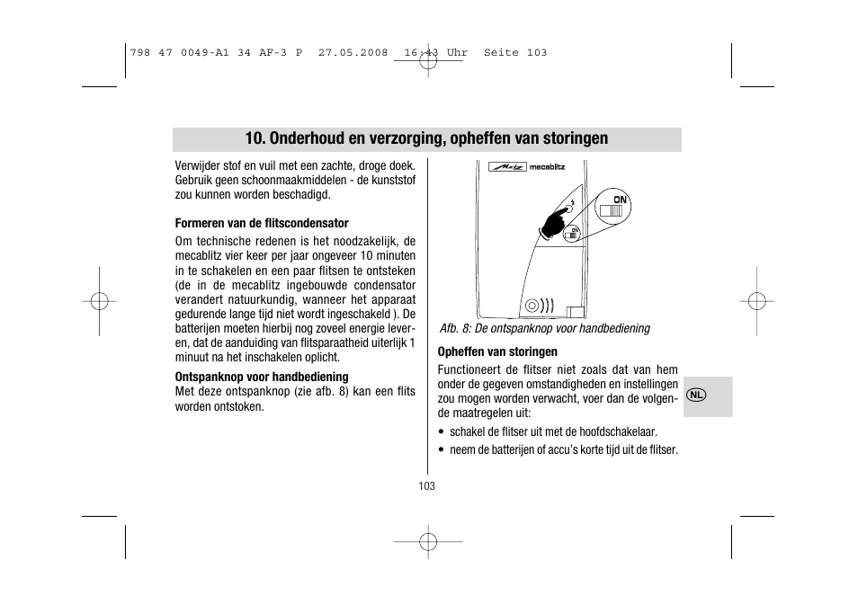 Metz MECABLITZ 34 AF-3 Pentax User Manual | Page 103 / 108