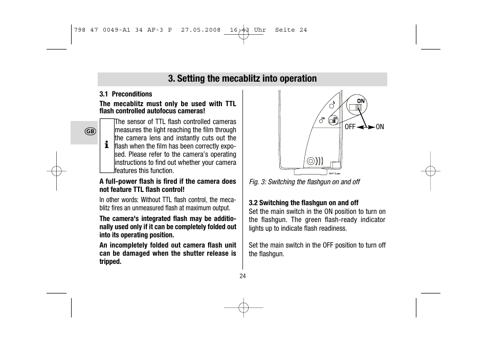 Metz MECABLITZ 34 AF-3 Pentax User Manual | Page 24 / 108