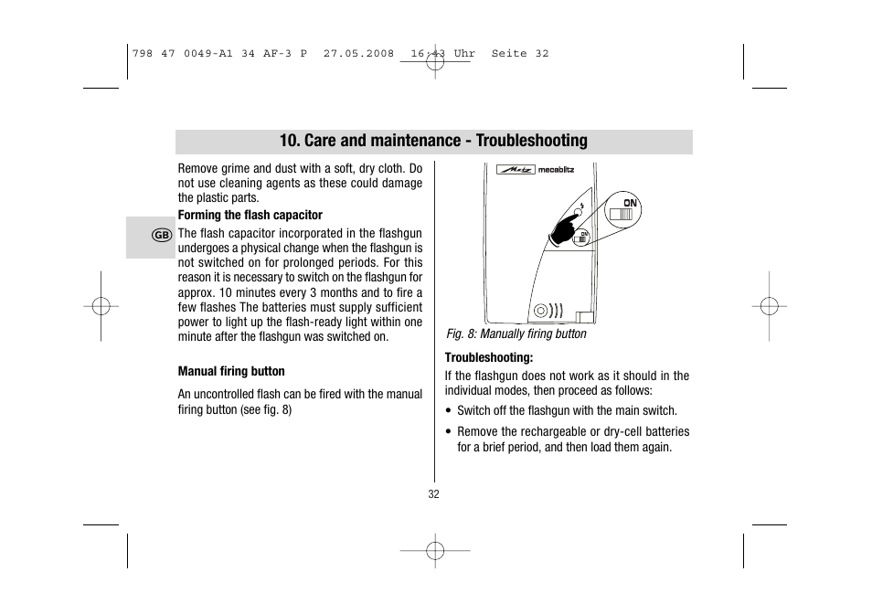 Metz MECABLITZ 34 AF-3 Pentax User Manual | Page 32 / 108