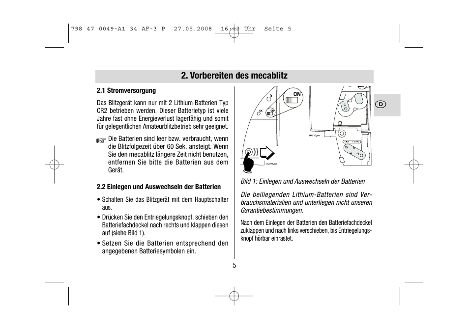 Metz MECABLITZ 34 AF-3 Pentax User Manual | Page 5 / 108