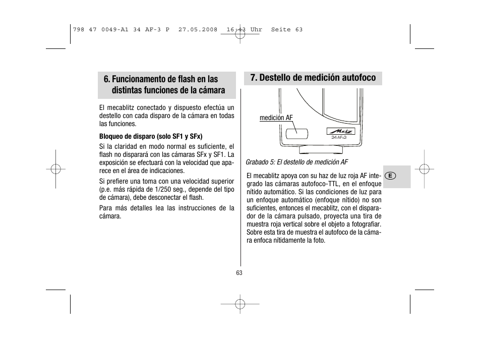 Metz MECABLITZ 34 AF-3 Pentax User Manual | Page 63 / 108