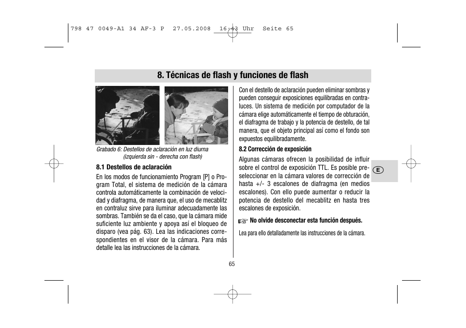 Técnicas de flash y funciones de flash | Metz MECABLITZ 34 AF-3 Pentax User Manual | Page 65 / 108