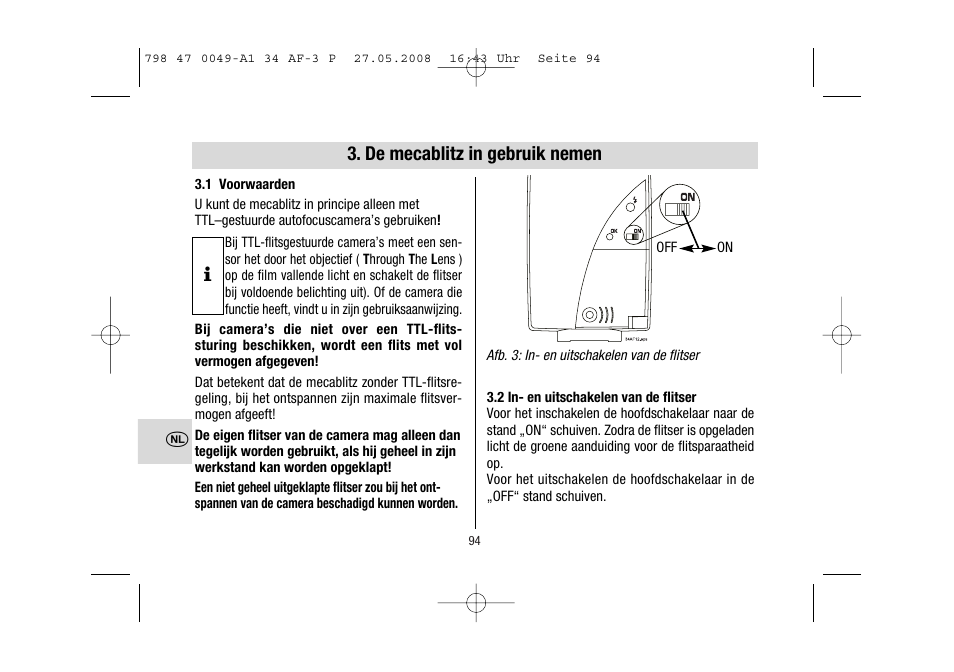 Metz MECABLITZ 34 AF-3 Pentax User Manual | Page 94 / 108