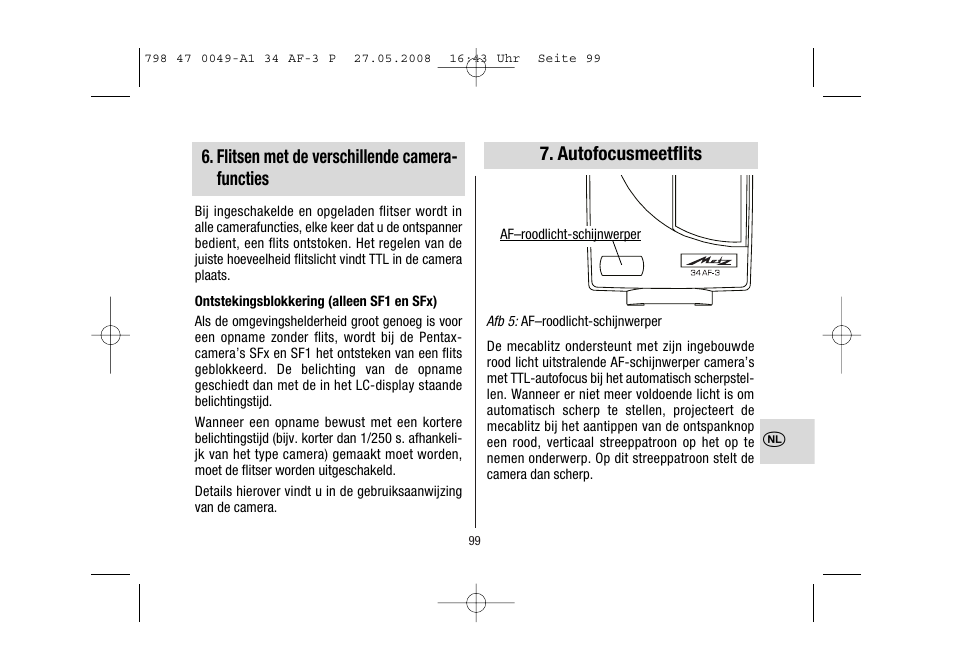 Metz MECABLITZ 34 AF-3 Pentax User Manual | Page 99 / 108