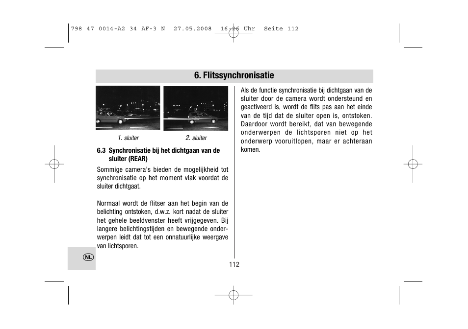 Flitssynchronisatie | Metz MECABLITZ 34 AF-3 Nikon User Manual | Page 112 / 128