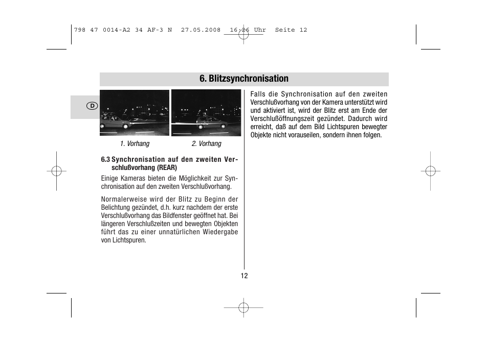 Blitzsynchronisation | Metz MECABLITZ 34 AF-3 Nikon User Manual | Page 12 / 128