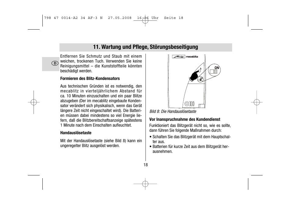 Metz MECABLITZ 34 AF-3 Nikon User Manual | Page 18 / 128