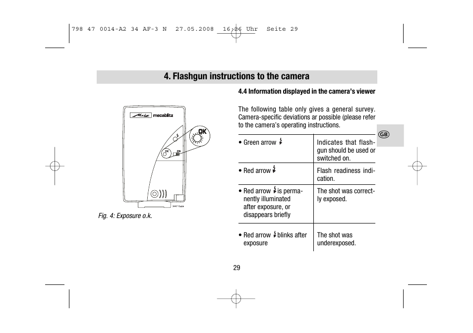 Flashgun instructions to the camera | Metz MECABLITZ 34 AF-3 Nikon User Manual | Page 29 / 128