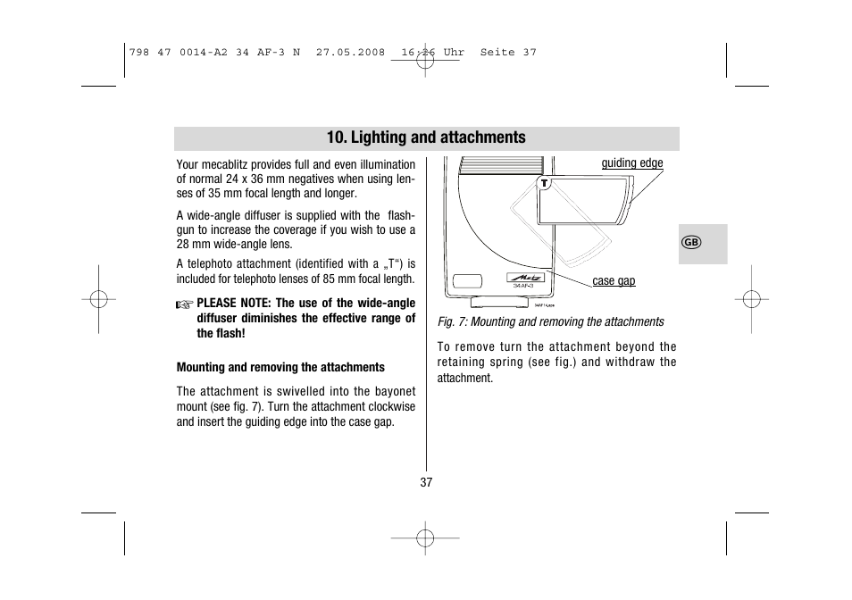 Metz MECABLITZ 34 AF-3 Nikon User Manual | Page 37 / 128