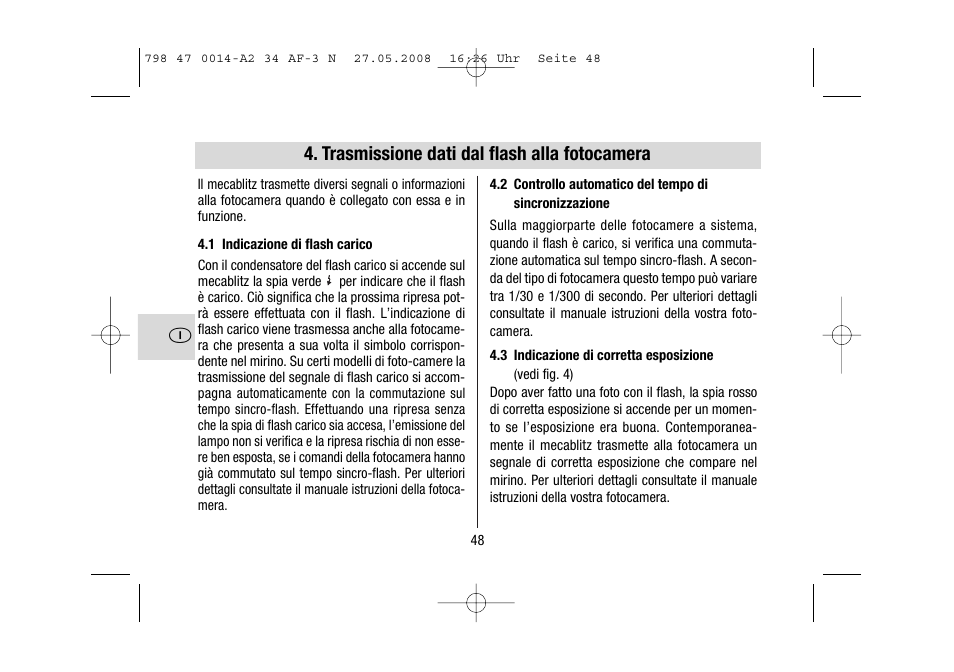 Trasmissione dati dal flash alla fotocamera | Metz MECABLITZ 34 AF-3 Nikon User Manual | Page 48 / 128