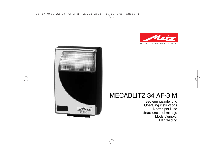 Metz MECABLITZ 34 AF-3 Minolta User Manual | 120 pages