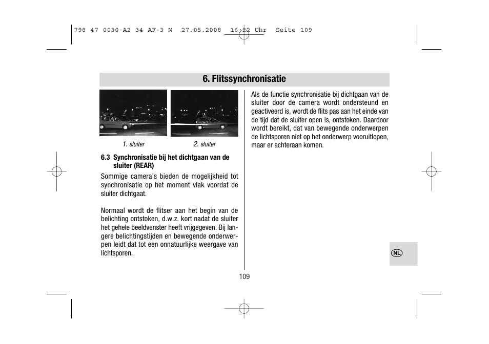 Flitssynchronisatie | Metz MECABLITZ 34 AF-3 Minolta User Manual | Page 109 / 120