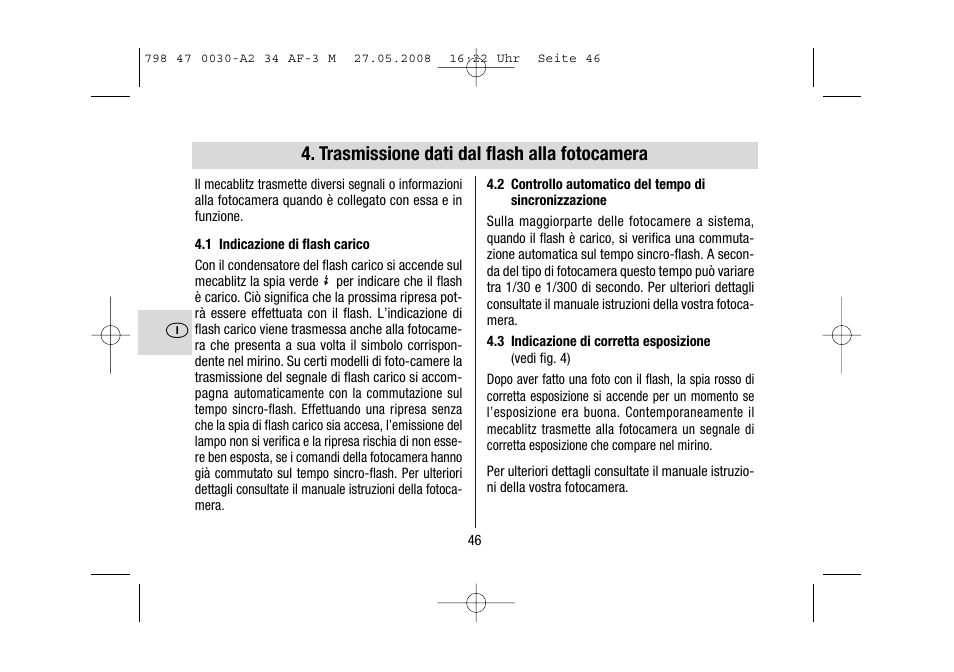 Trasmissione dati dal flash alla fotocamera | Metz MECABLITZ 34 AF-3 Minolta User Manual | Page 46 / 120
