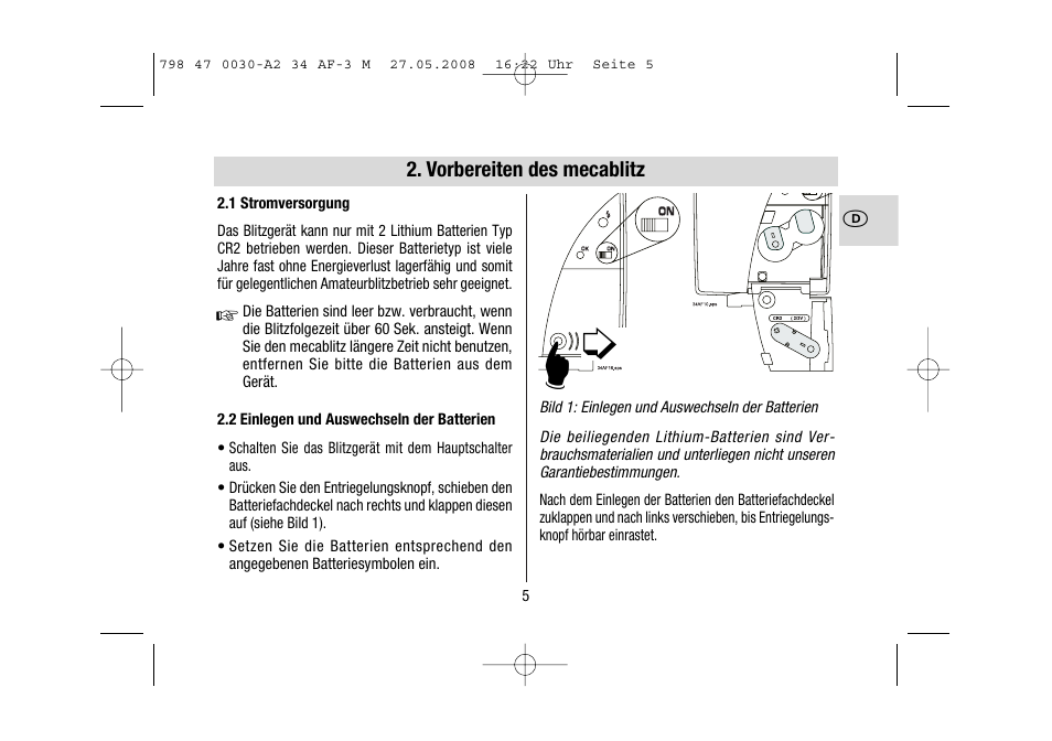 Metz MECABLITZ 34 AF-3 Minolta User Manual | Page 5 / 120