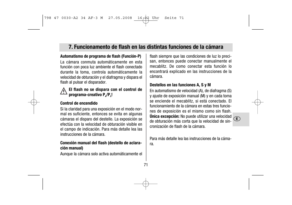 Metz MECABLITZ 34 AF-3 Minolta User Manual | Page 71 / 120