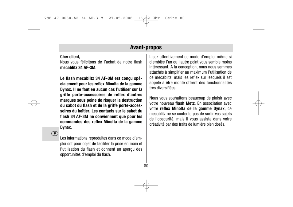 Metz MECABLITZ 34 AF-3 Minolta User Manual | Page 80 / 120