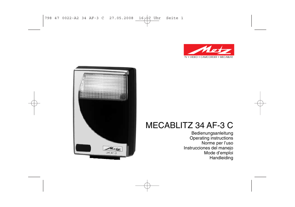 Metz MECABLITZ 34 AF-3 Canon User Manual | 112 pages