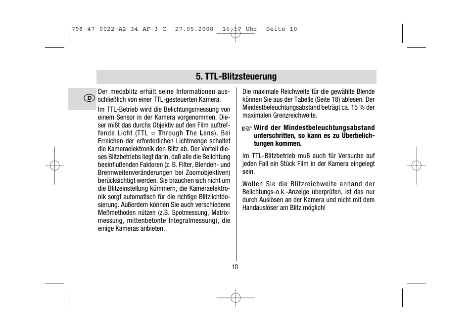 Metz MECABLITZ 34 AF-3 Canon User Manual | Page 10 / 112