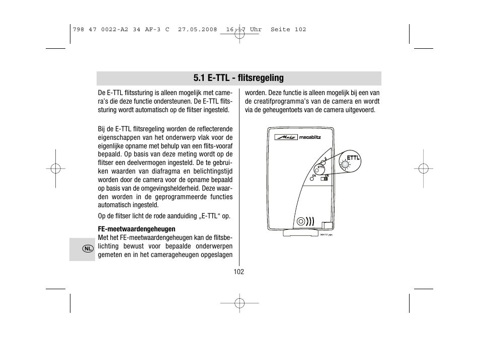 Metz MECABLITZ 34 AF-3 Canon User Manual | Page 102 / 112