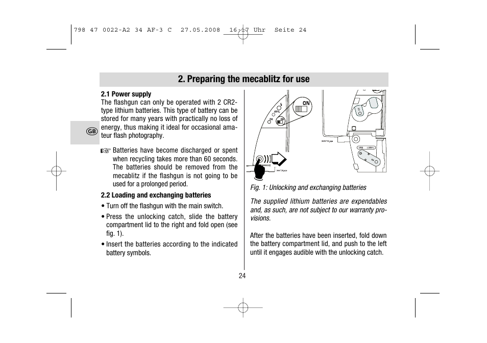 Metz MECABLITZ 34 AF-3 Canon User Manual | Page 24 / 112