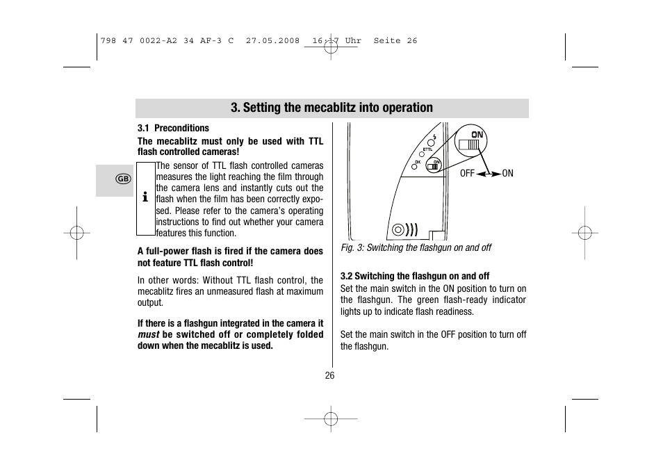 Metz MECABLITZ 34 AF-3 Canon User Manual | Page 26 / 112