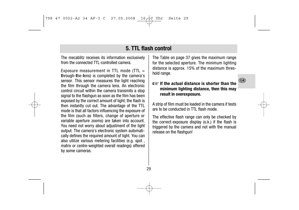 Metz MECABLITZ 34 AF-3 Canon User Manual | Page 29 / 112