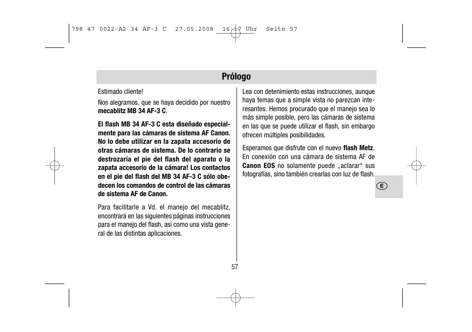 Metz MECABLITZ 34 AF-3 Canon User Manual | Page 57 / 112