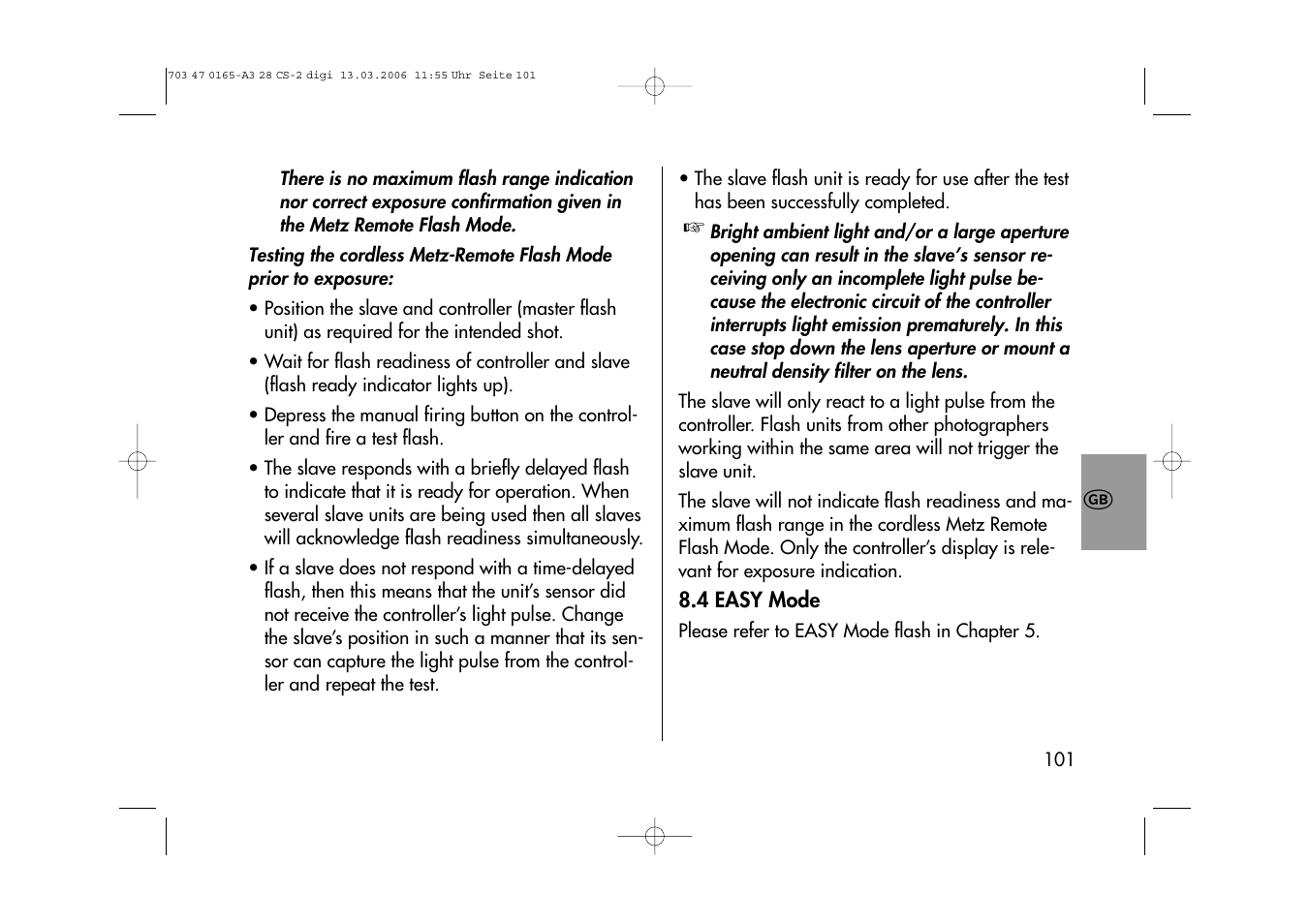 Metz MECABLITZ 28 CS-2 digital User Manual | Page 101 / 176