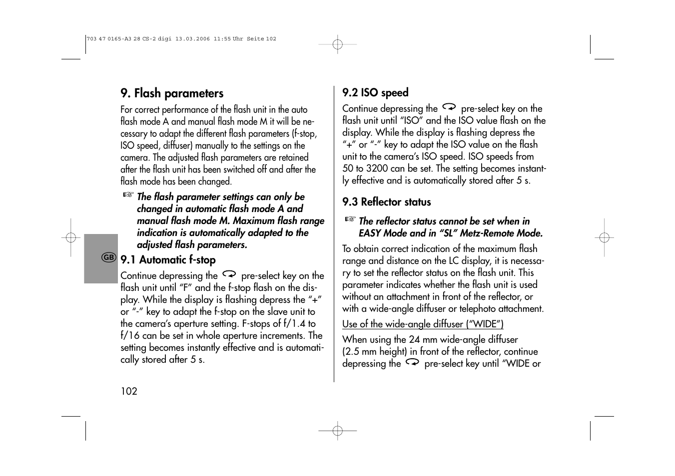 Metz MECABLITZ 28 CS-2 digital User Manual | Page 102 / 176